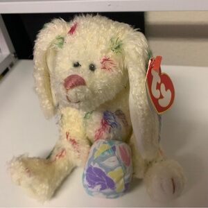 Ty Georgia Cream and Multicolor Plush Bunny